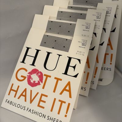 NIP 5 Pairs HUE Gotta Have It! Control Top Pantyhose Tulle Dot White Size 2